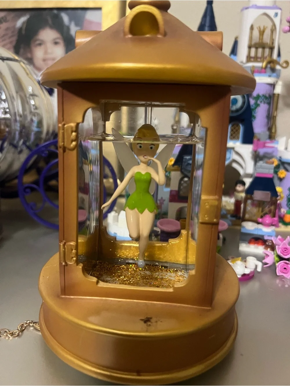 Tinker Fairy Gold Resin Lantern - Green